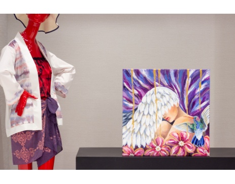 Acrylic impressionism painting of a sleeping angel by Phillipine artist Ana Lyn Seva